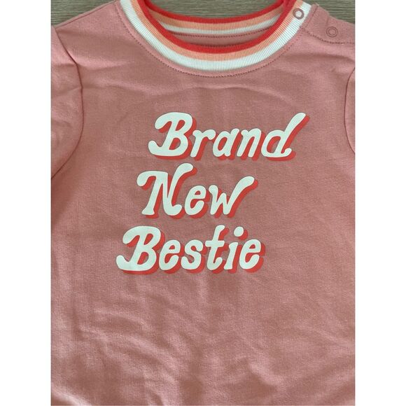 Cat & Jack Baby Set 18M NWT | Brand New Bestie Sweatshirt Shorts Outfit - Picture 2 of 7